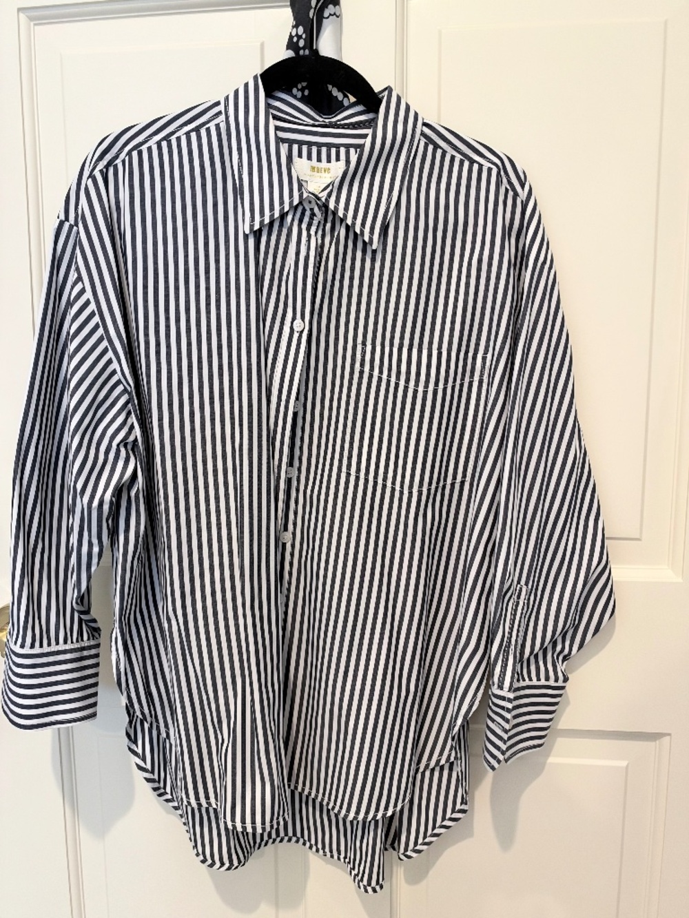 Maeve Bennet Striped Buttondown Shirt | Large Petite